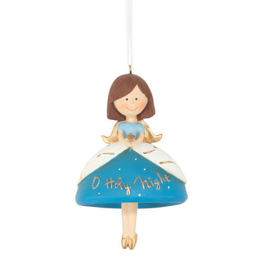 Set of 3 Silver Blue and White Holy Night Angel Dangling Christmas Ornament 4